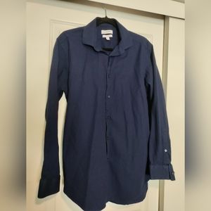 Calvin Klein Men's Navy Button Down Long Sleeve Shirt Size L